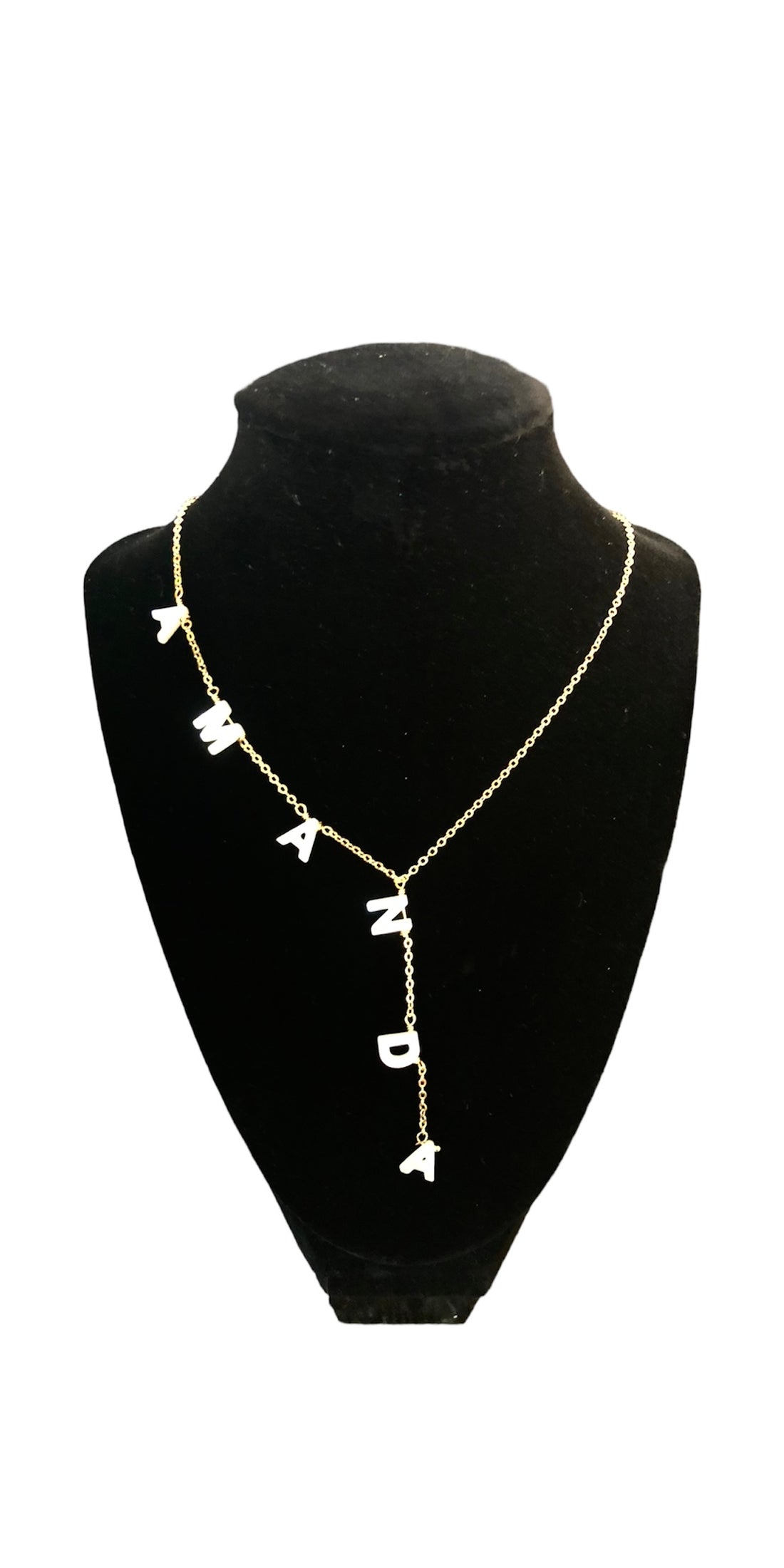 Custom Mother Pearl Letter necklace FROM 6 TO 7 LETTERS