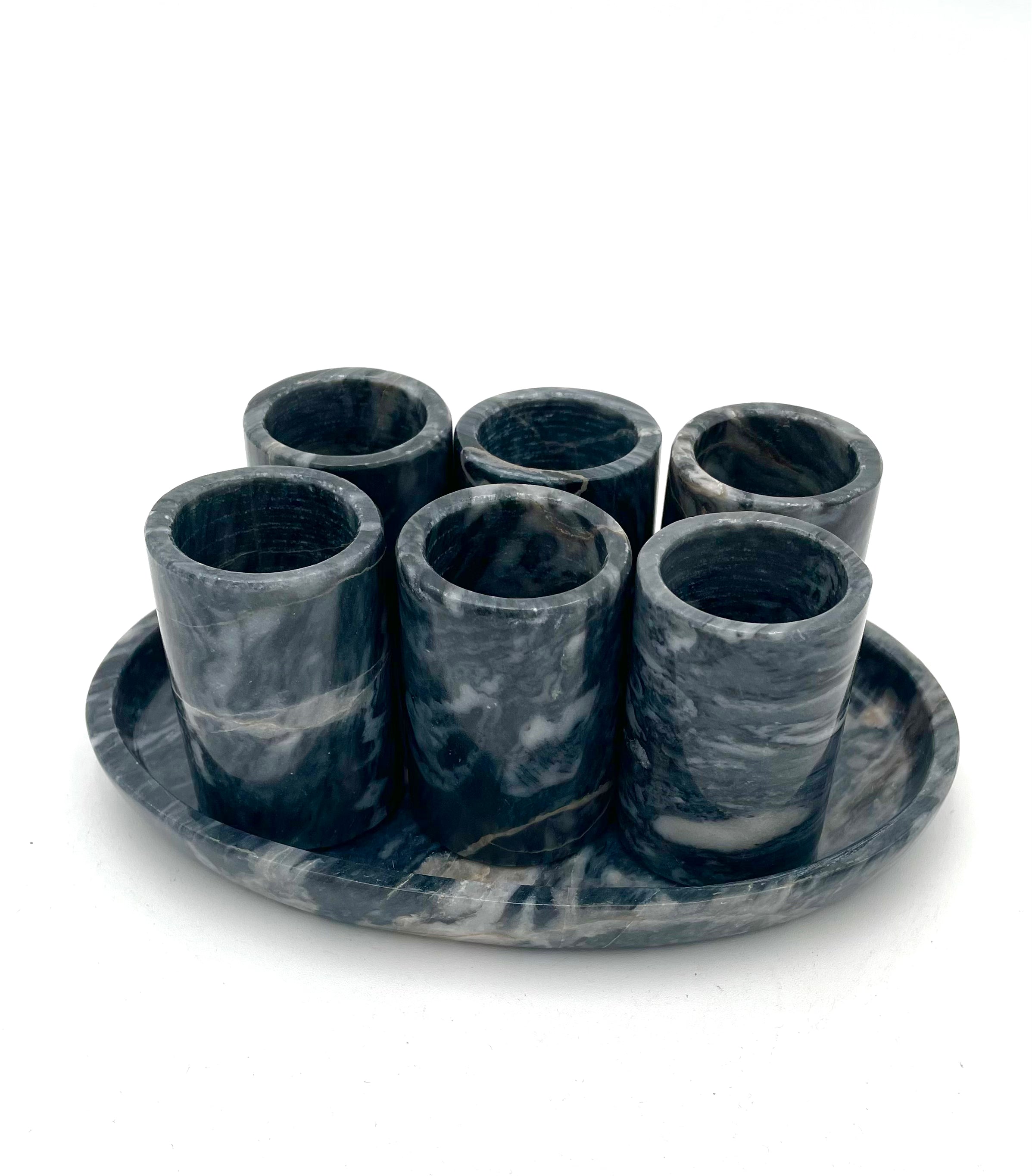 marble shot cup set