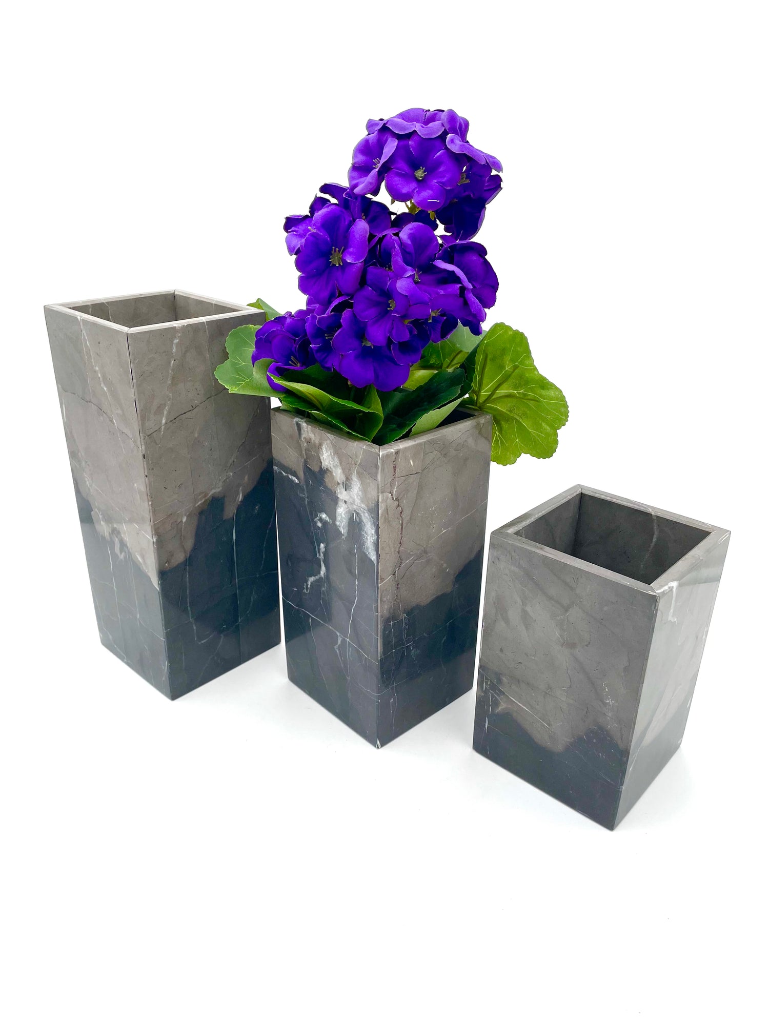 marble square vase