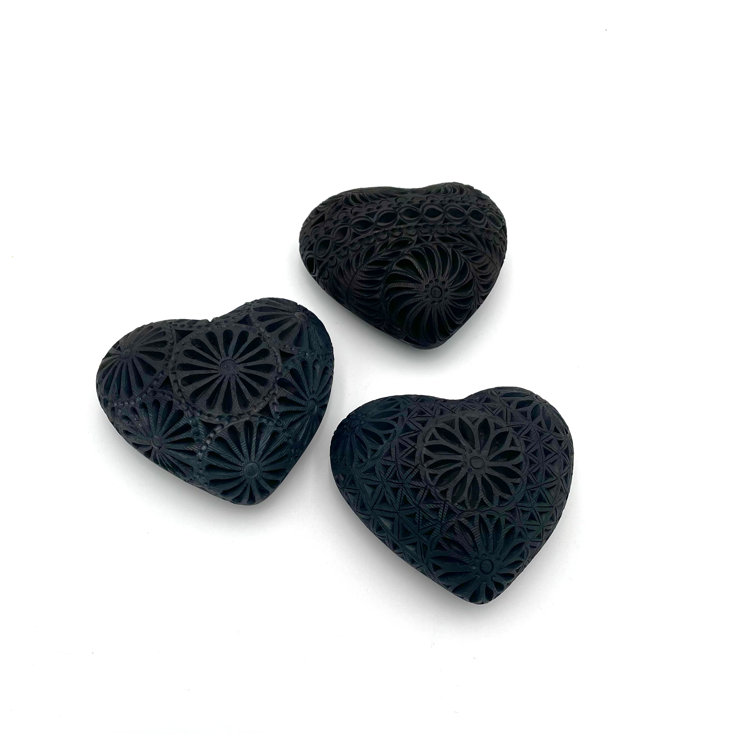 Black clay  heart