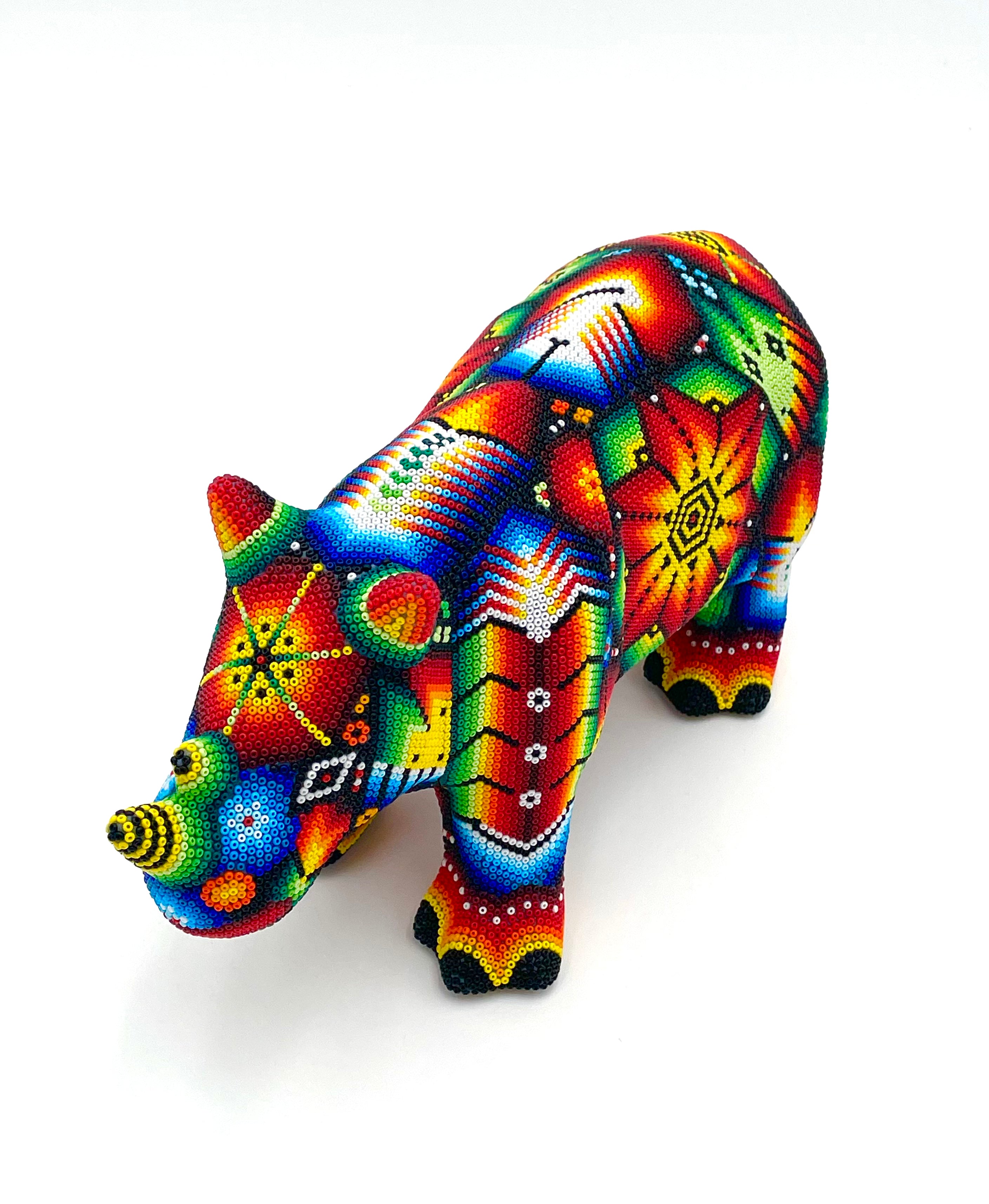 Huichol art rhino