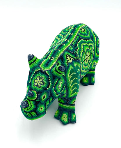 Huichol art rhino