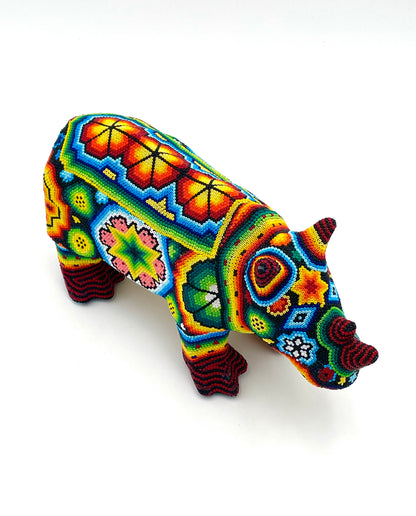 Huichol art rhino