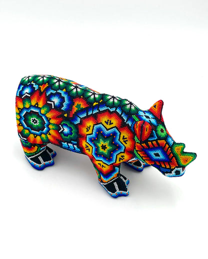 Huichol art rhino