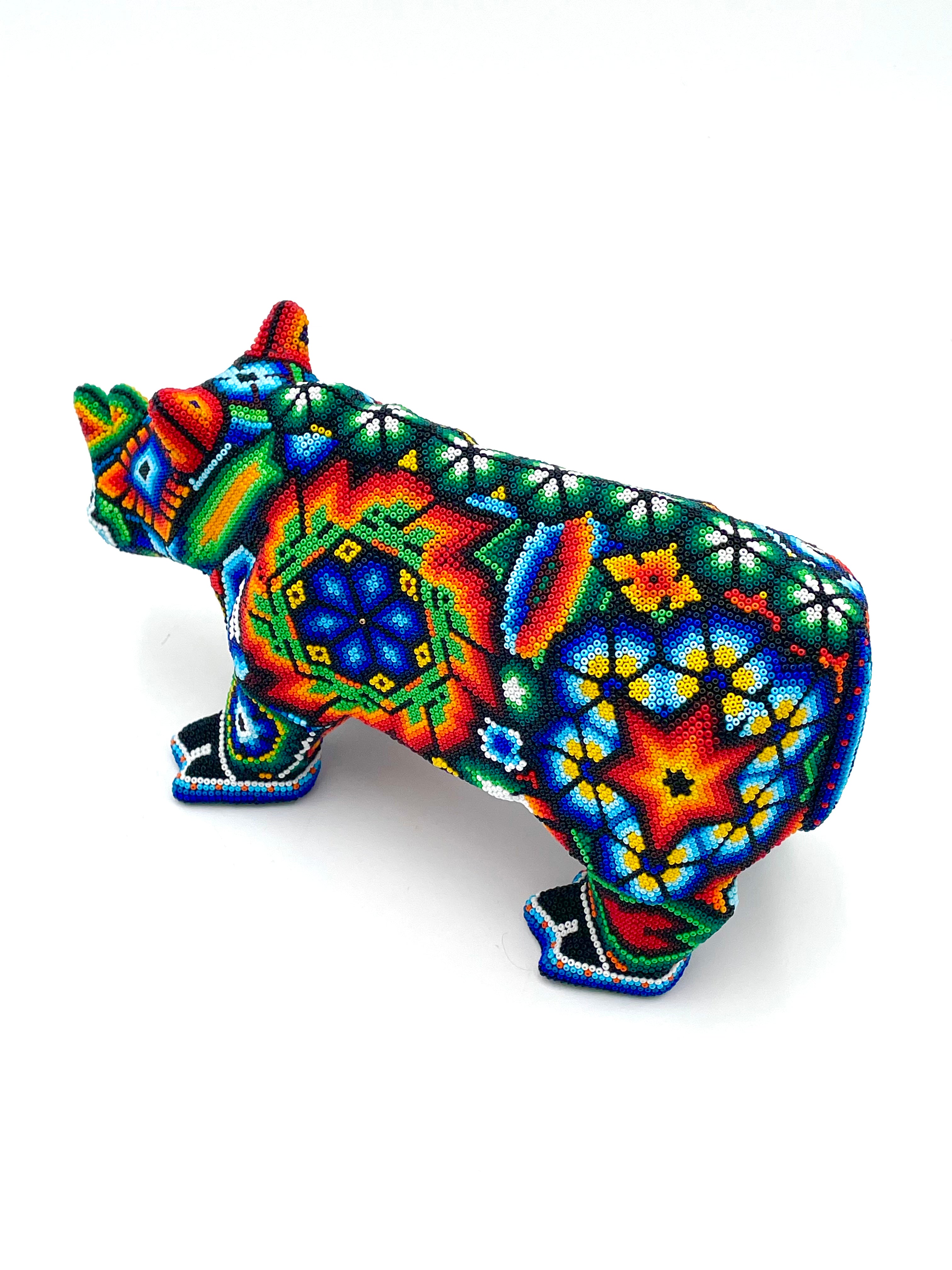 Huichol art rhino