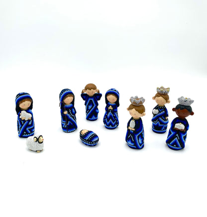 Huichol art nativity set