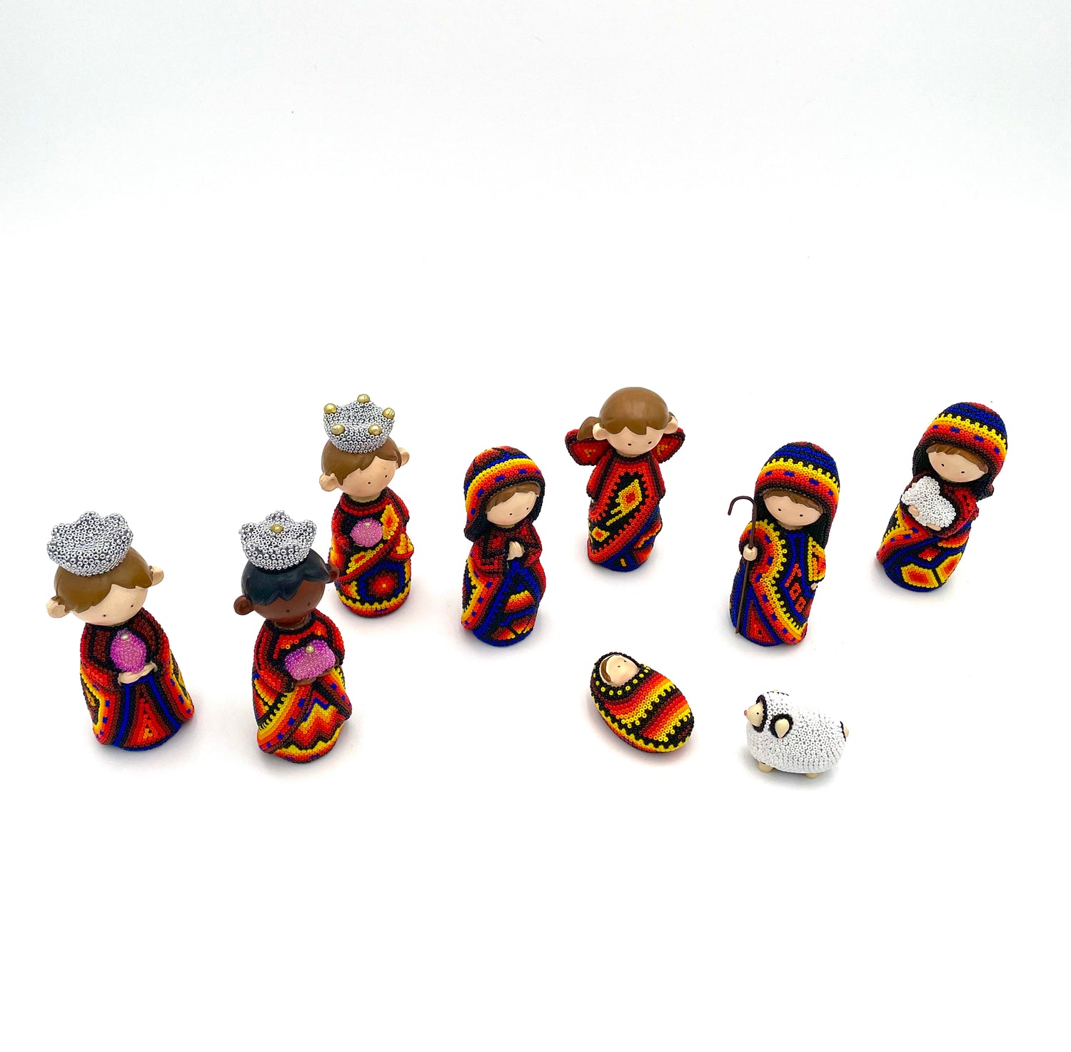 Huichol art nativity set