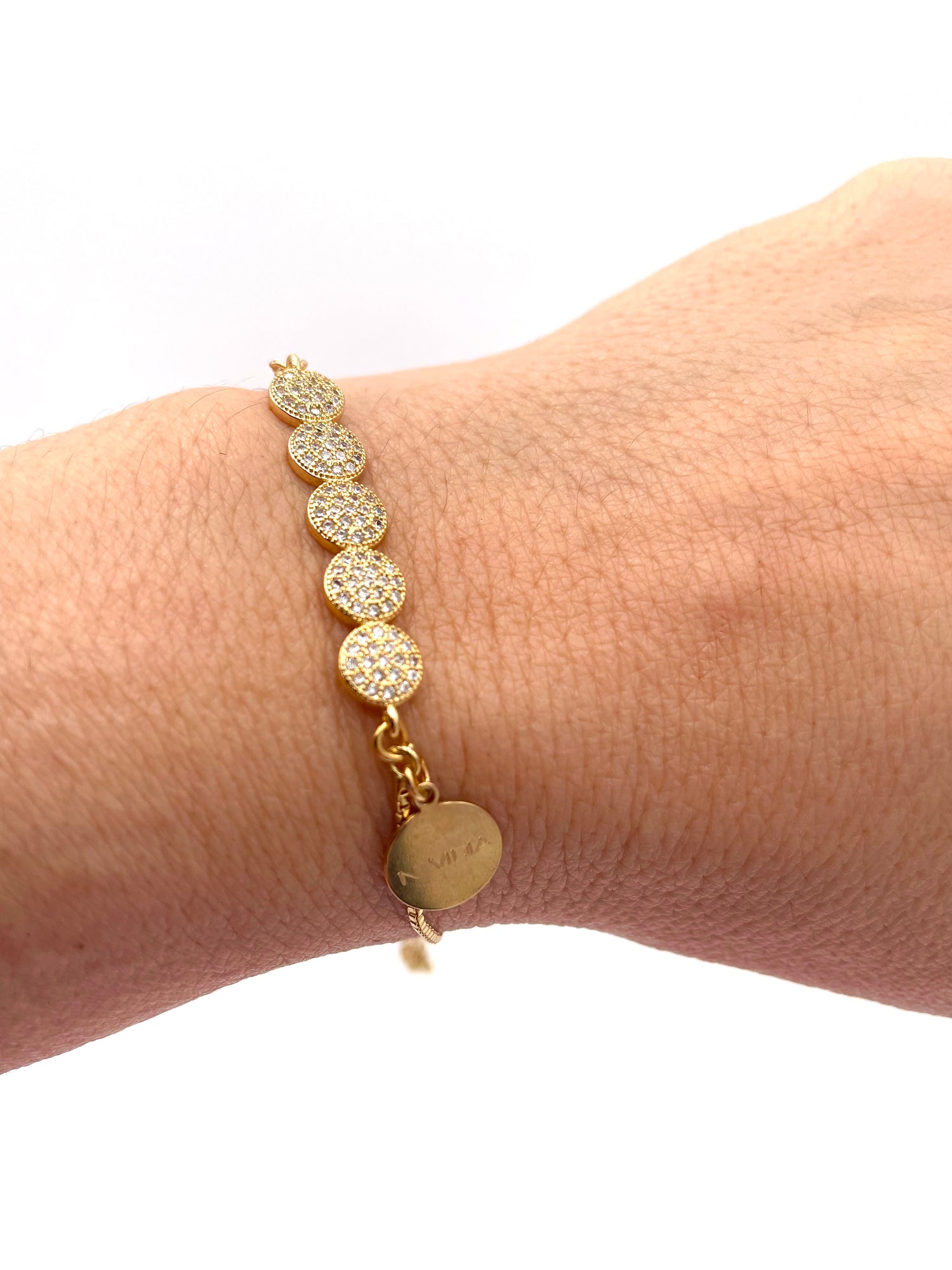 Handmade gold plated bracelet little medal