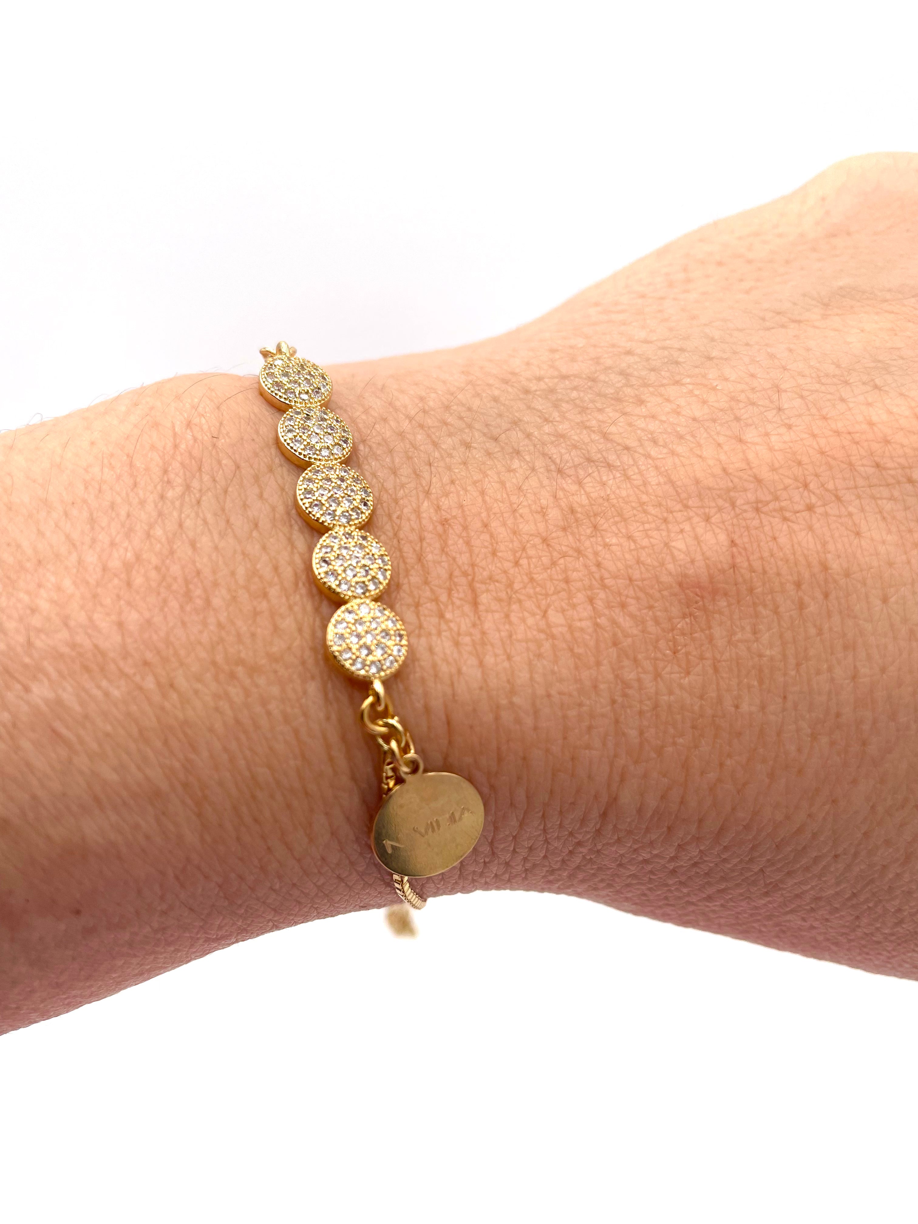 Handmade gold plated bracelet little medal