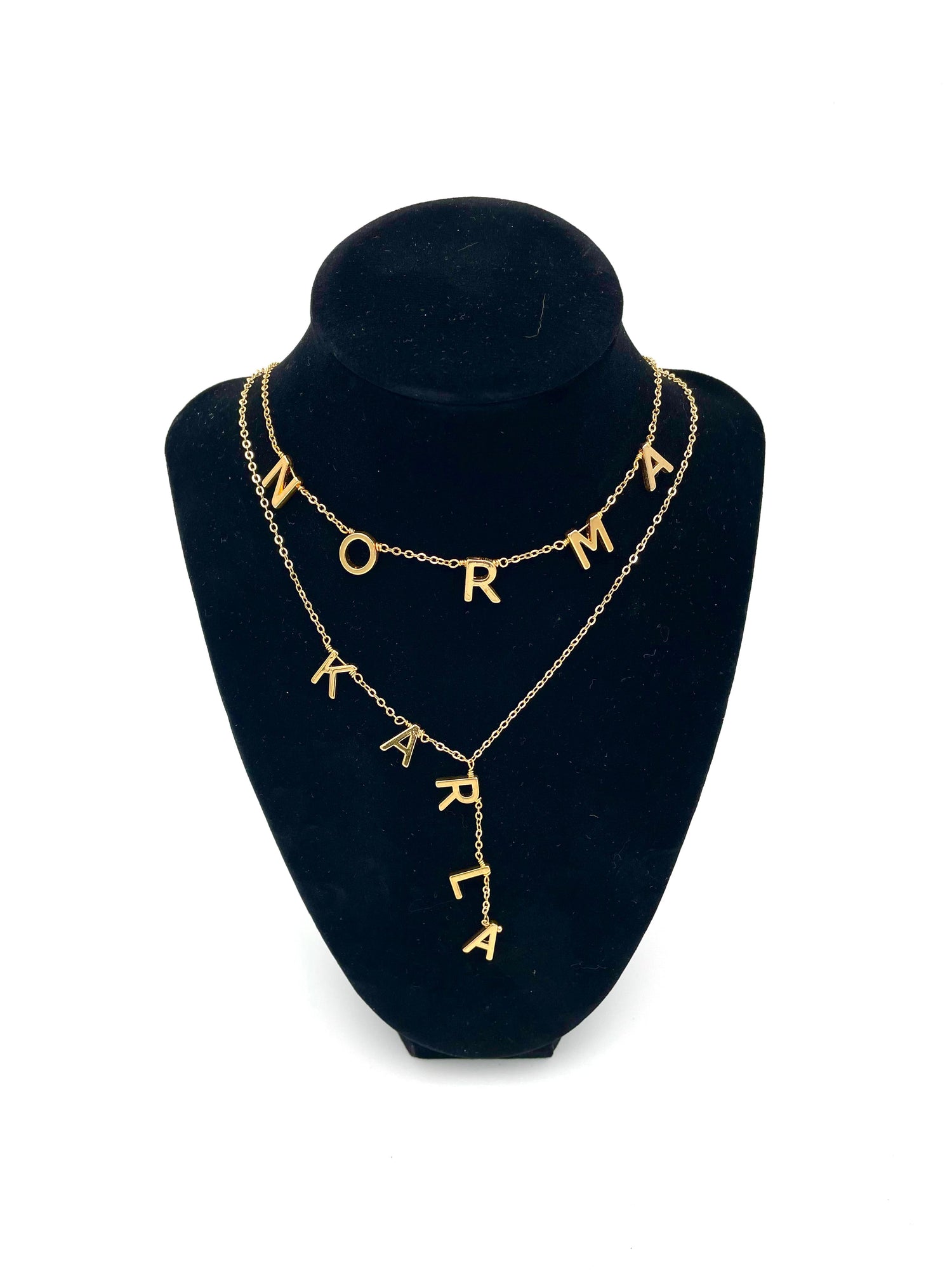 Custom gold plated Letter necklace FROM 8 TO 9 LETTERS