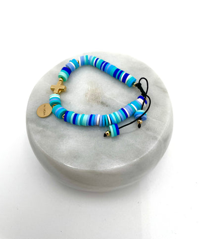 Handmade Polymer clay flatbead bracelet variant 2