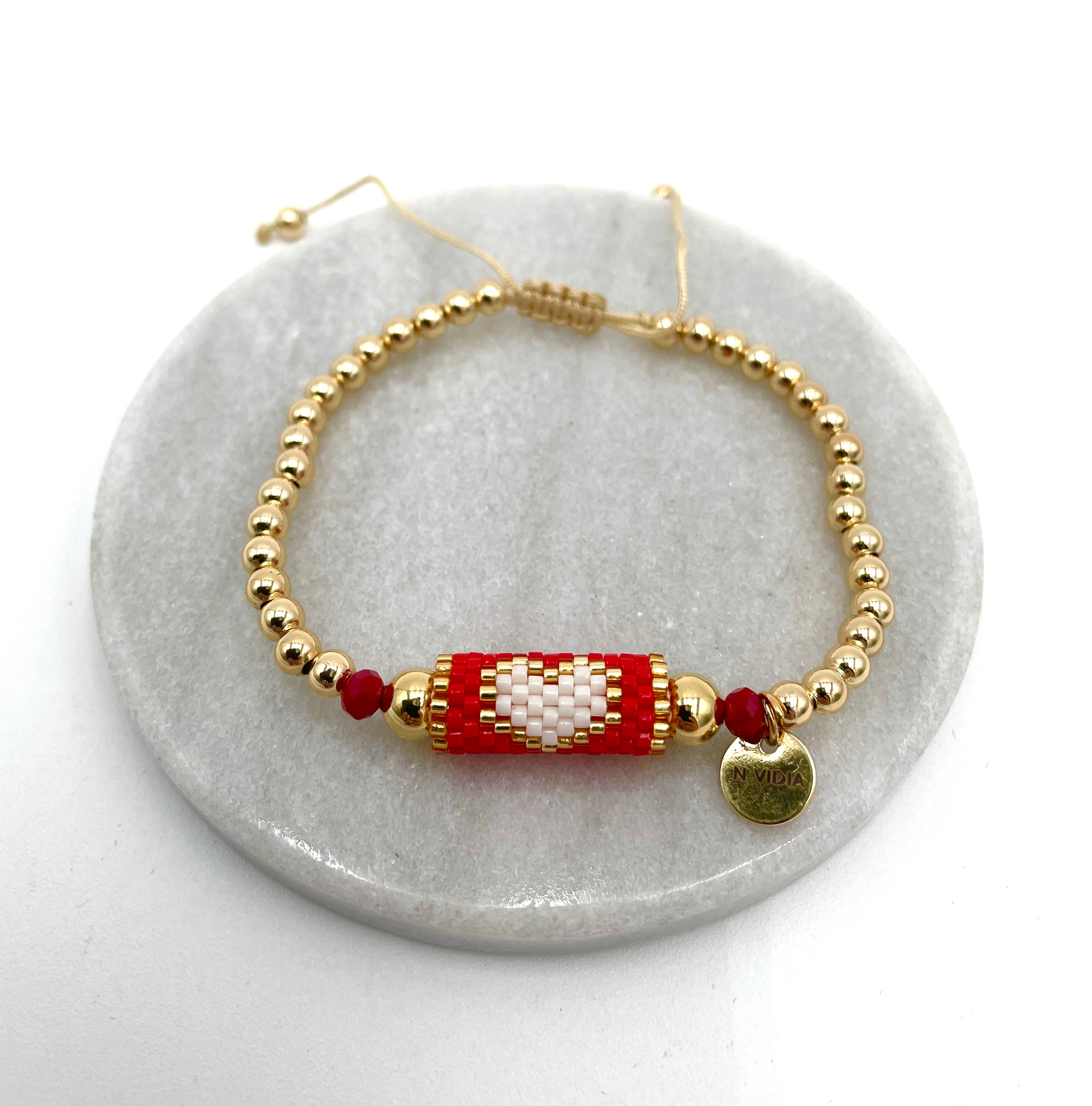 Heart Miyuki bracelet handmade variant 6