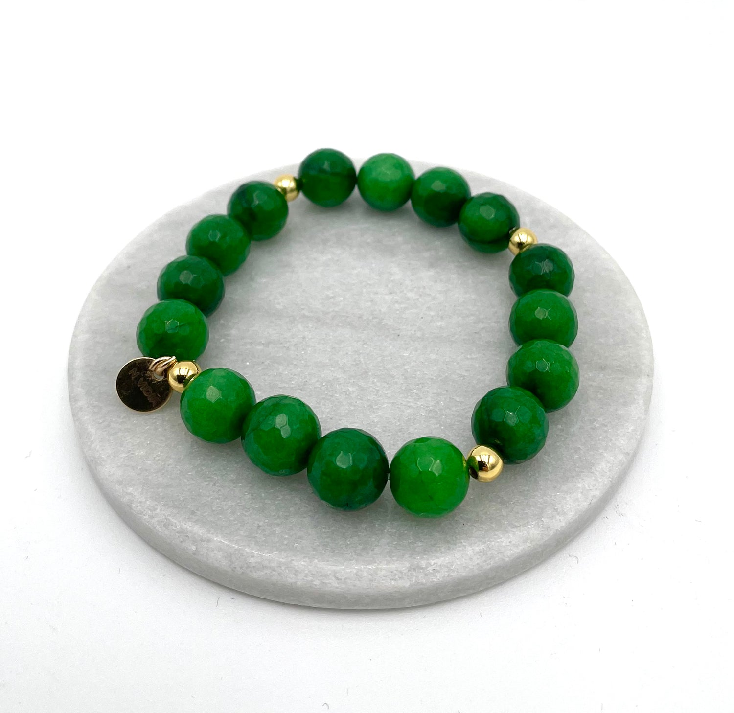 Green Handmade Natural Stone Bracelet