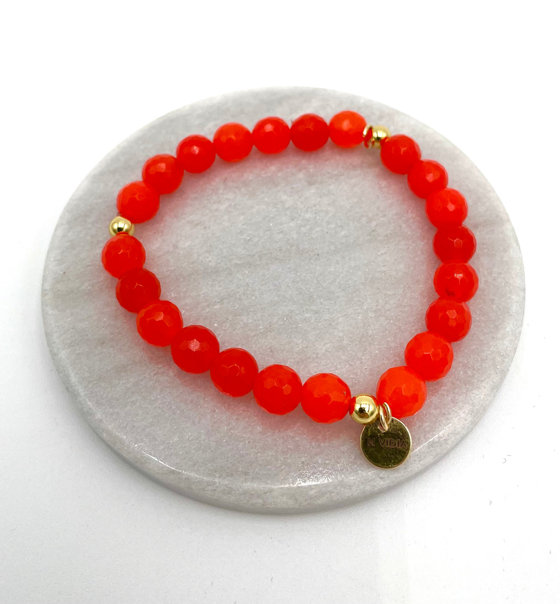 Red Handmade Natural Stone Bracelet