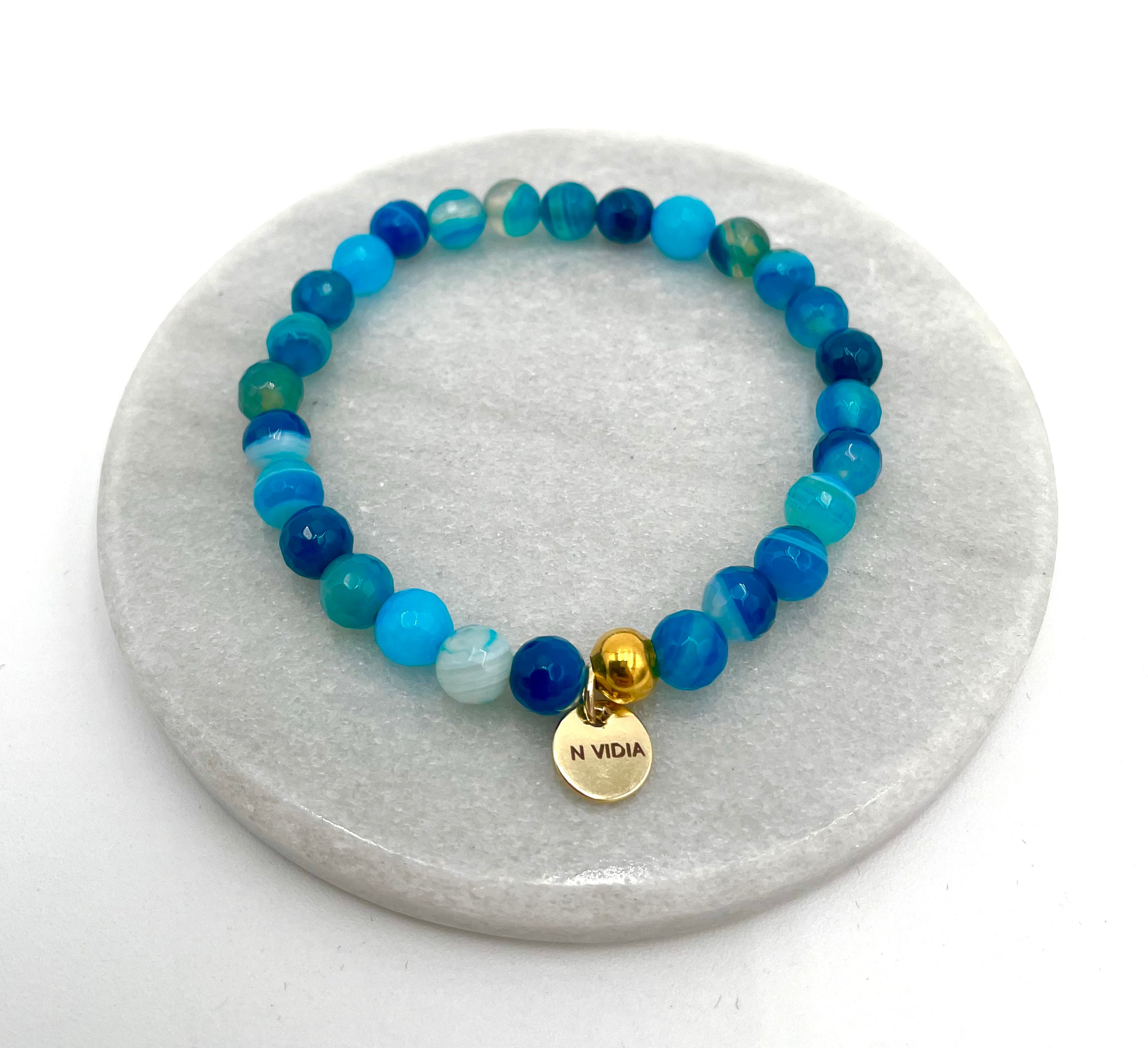 Blue Handmade Natural Stone Bracelet