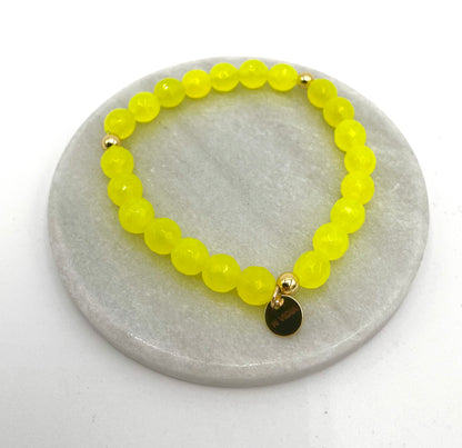 Yellow Handmade Natural Stone Bracelet