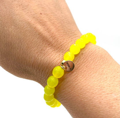 Yellow Handmade Natural Stone Bracelet