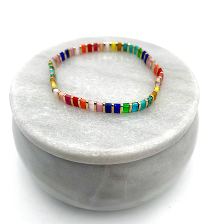 Handmade Miyuki Tila bead bracelet variant 6