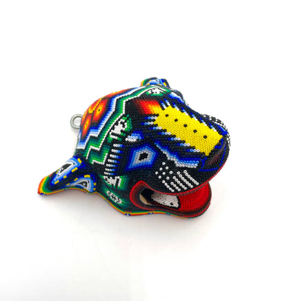 Huichol art jaguar head