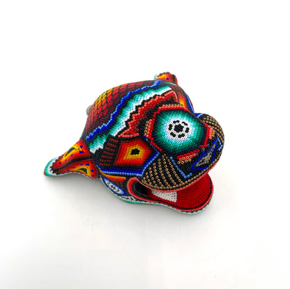 Huichol art jaguar head