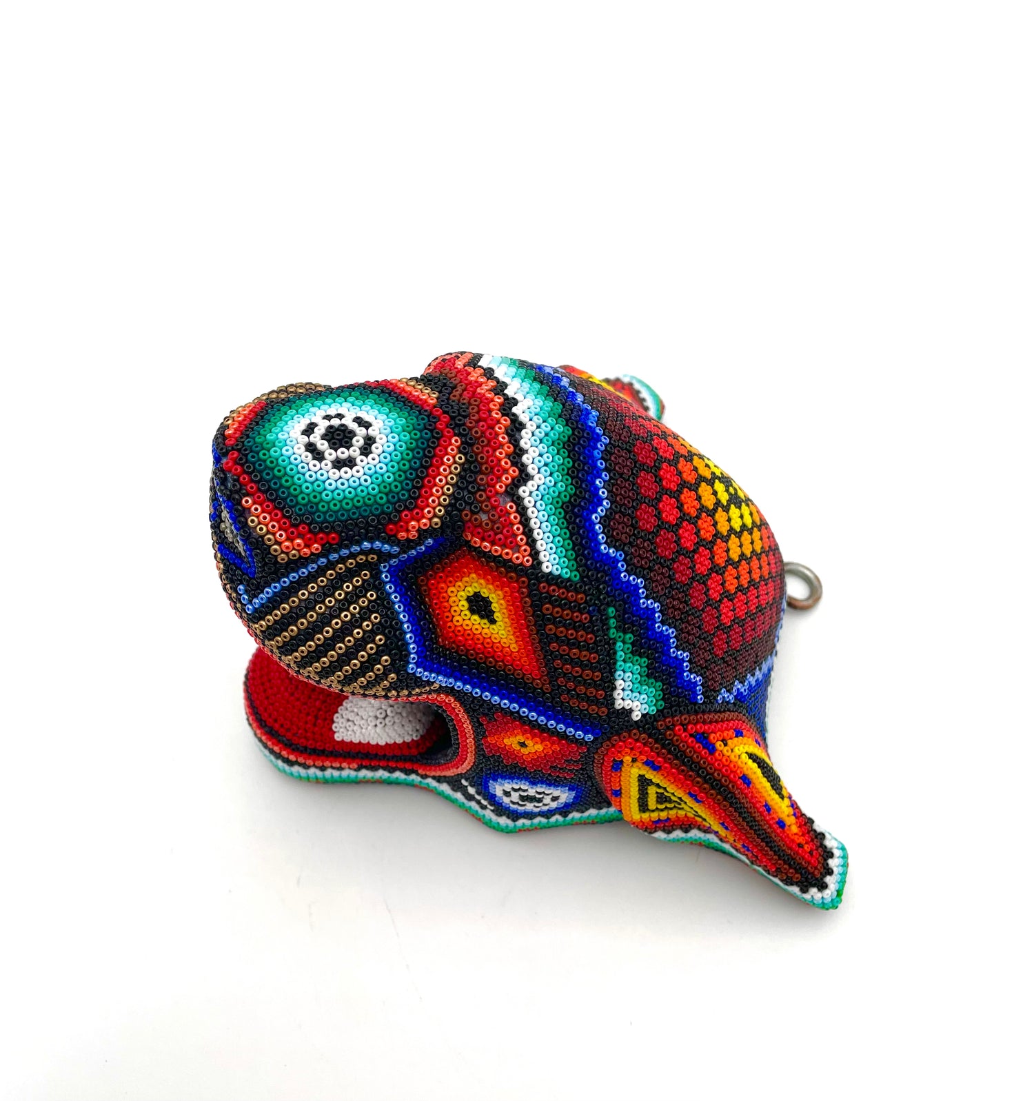 Huichol art jaguar head