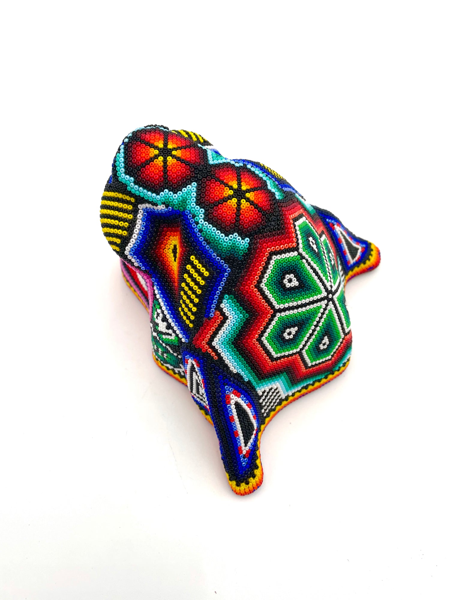 Huichol art jaguar head