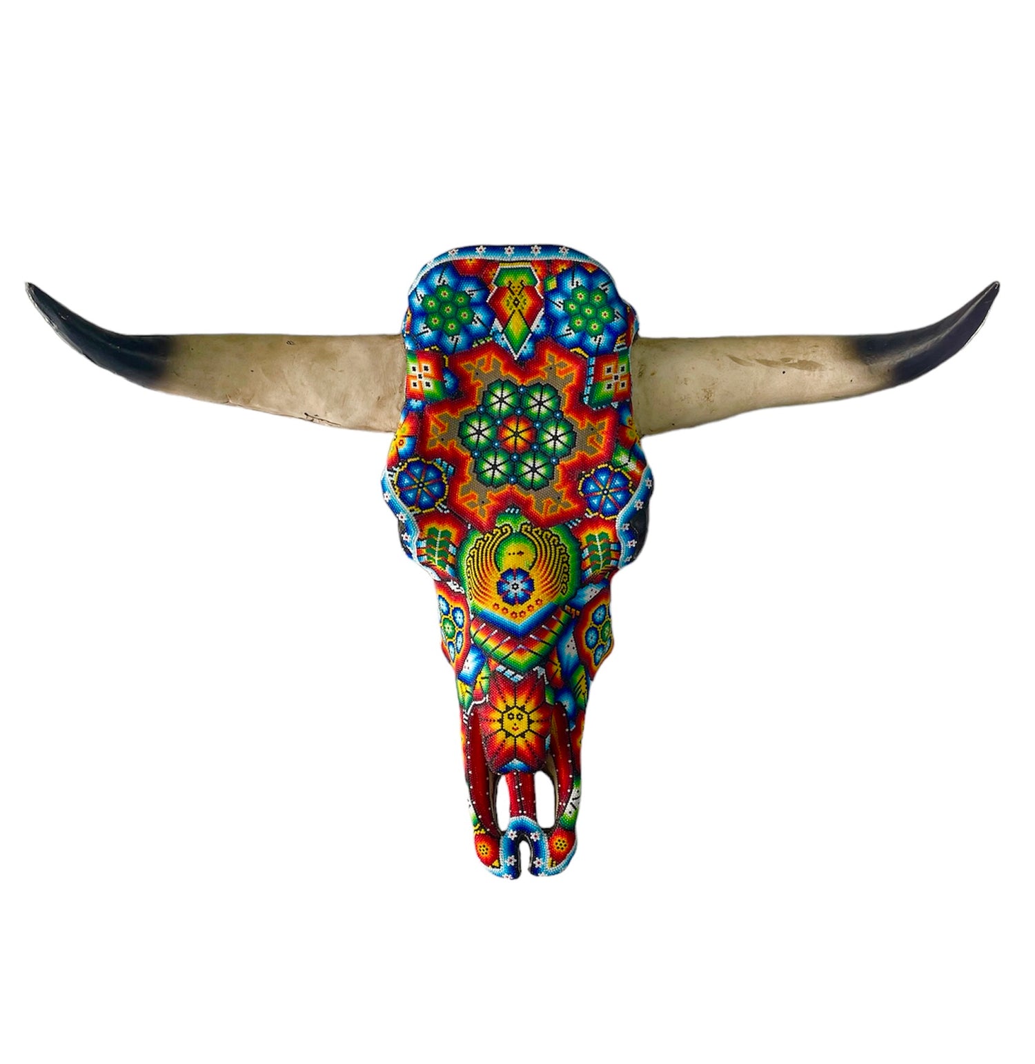 Huichol art ox head